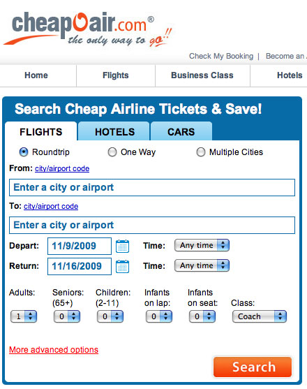 cheapoair tickets